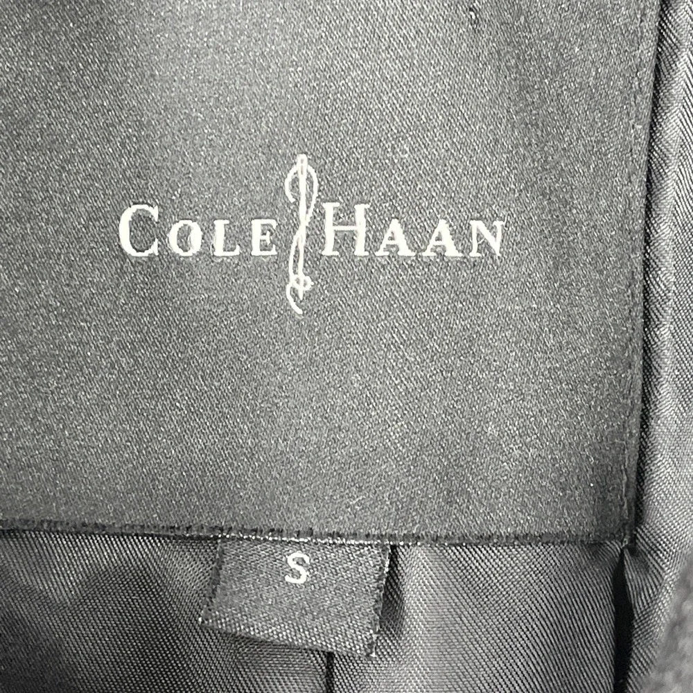 Cole Haan Men's Wool Blend Single Breasted Classic Coat Black Size Small